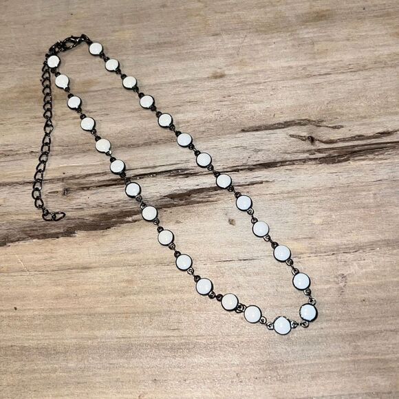 18-INCH WHITE ENAMEL ROUND BEAD, AUTHENTICA COLLECTION CHAIN - Picture 1 of 6